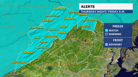 Story image: Colder temperatures move into New Jersey, with freeze watches issued