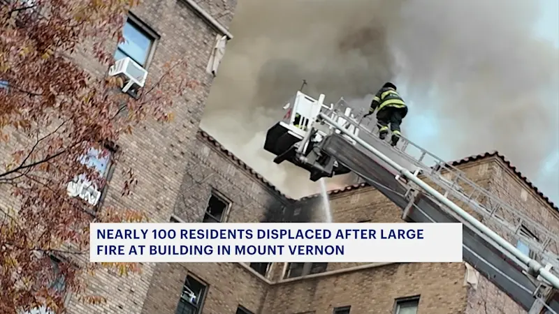 Story image: 5-alarm fire tears through Mount Vernon apartment building