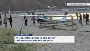 Suffolk police: Plane lands safely on Cedar Beach in Mount Sinai