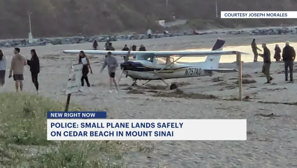 Suffolk police: Plane lands safely on Cedar Beach in Mount Sinai