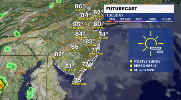Clear skies overnight with plenty of sunshine to return for Tuesday