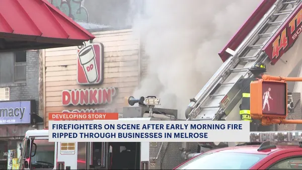 FDNY: Dunkin', other businesses affected by massive fire in Melrose