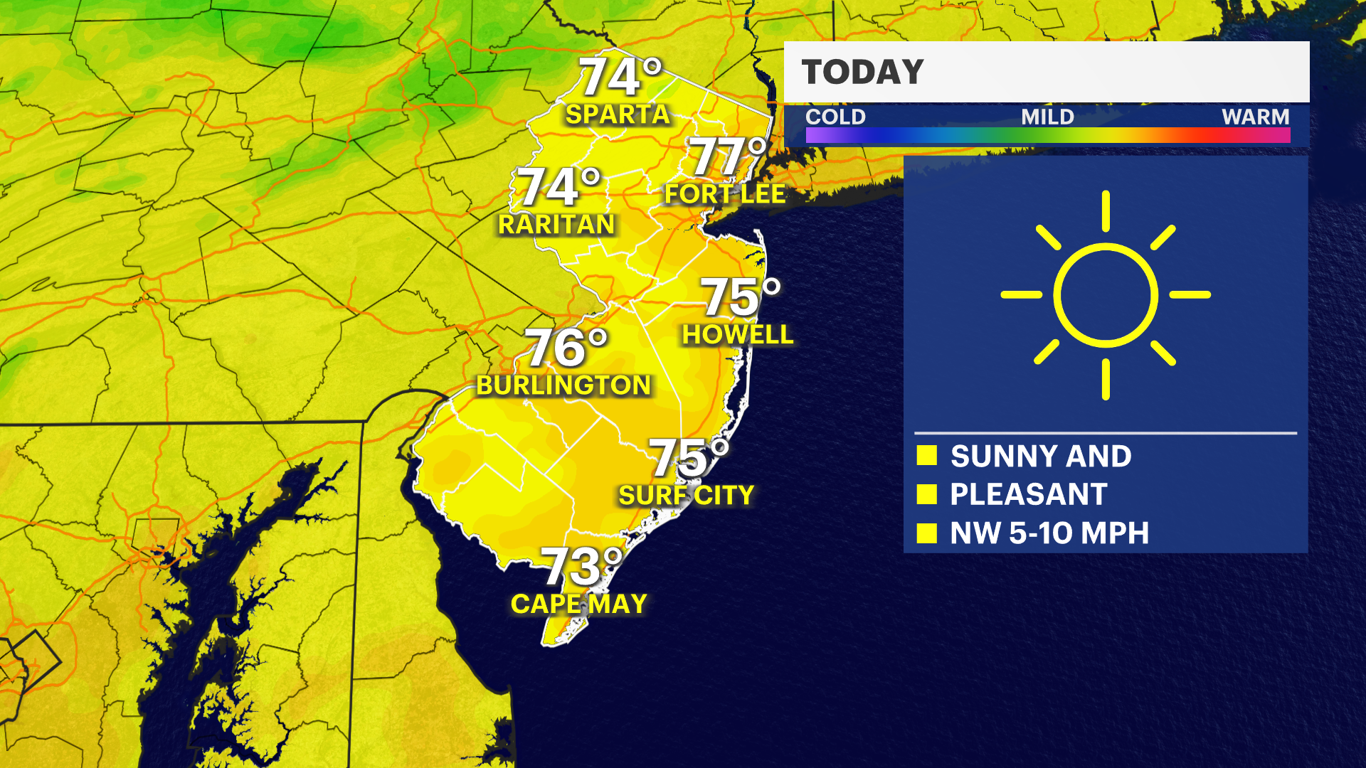 Sunny and cool start to the Labor Day Weekend in New Jersey