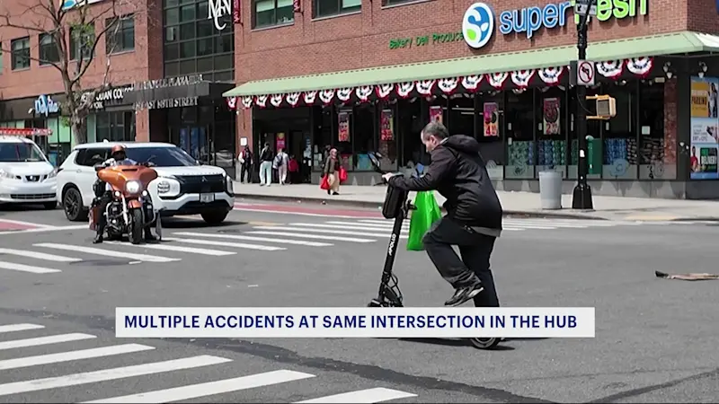 Story image: Advocates raise hazard sign for deadly intersection in The Hub