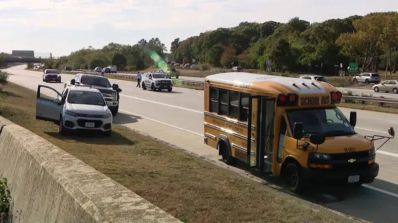 Story image: Motorcyclist seriously injured in Sunrise Highway crash with mini school bus