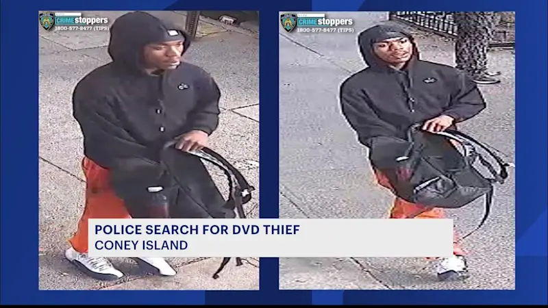 Story image: Police search for man who stole DVDs at gunpoint in Coney Island
