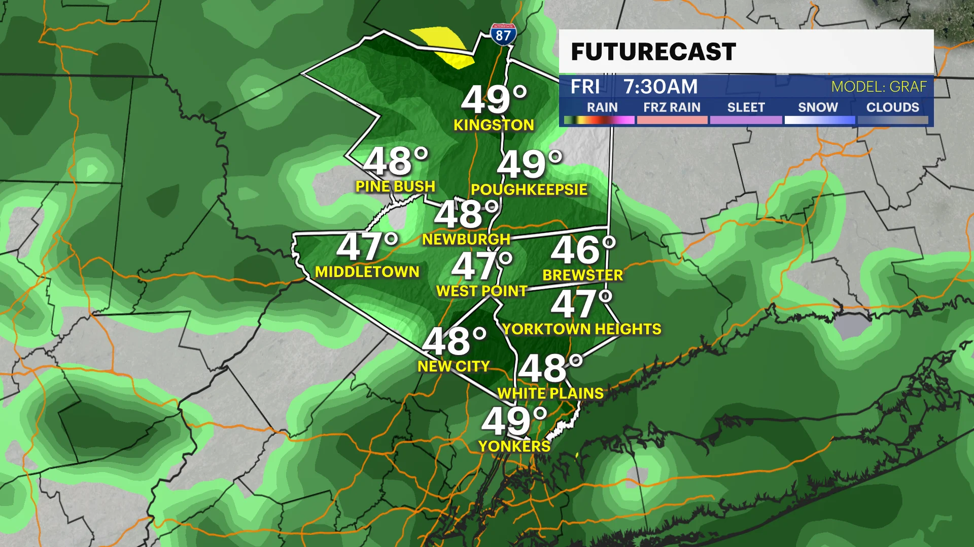 Dry for most of the day today; on and off light showers tonight through Mother’s Day