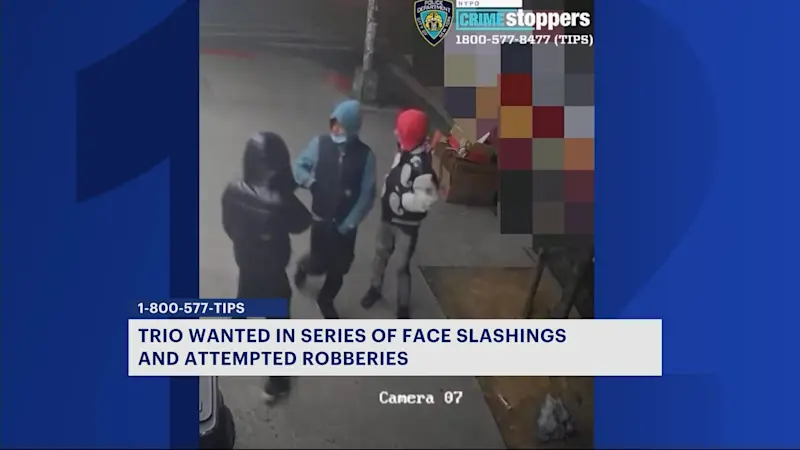 Story image: NYPD: 3 people wanted for slashings and attempted robberies in the Bronx