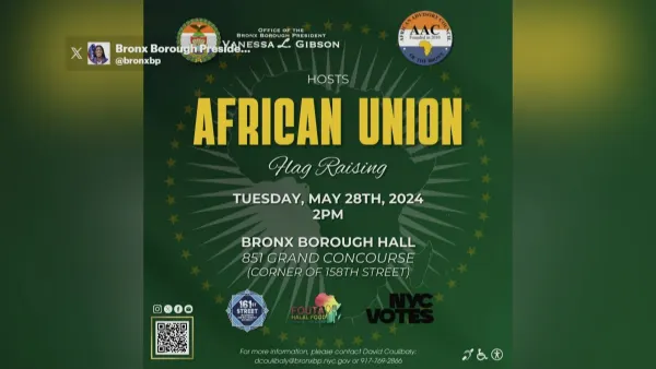 Bronx holds first-ever African Union flag raising at Bronx Borough Hall