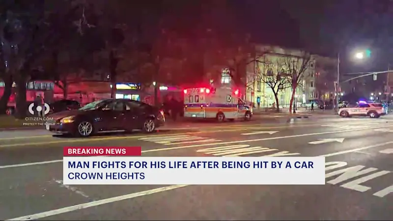 Story image: Man critically injured after being hit by car in Crown Heights