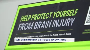Sen. Murphy visits Q30 in Norwalk, highlights funds for medical devices that protect against traumatic brain injury