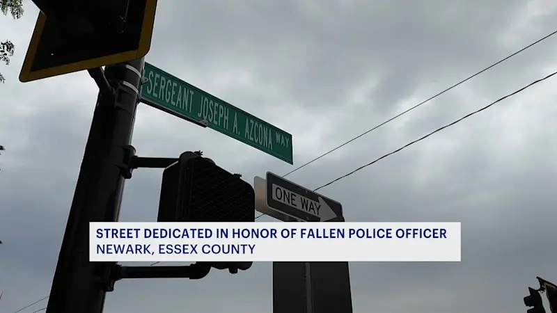 Story image: Sgt. Joseph Azcona Way: Street dedicated to slain Newark police sergeant