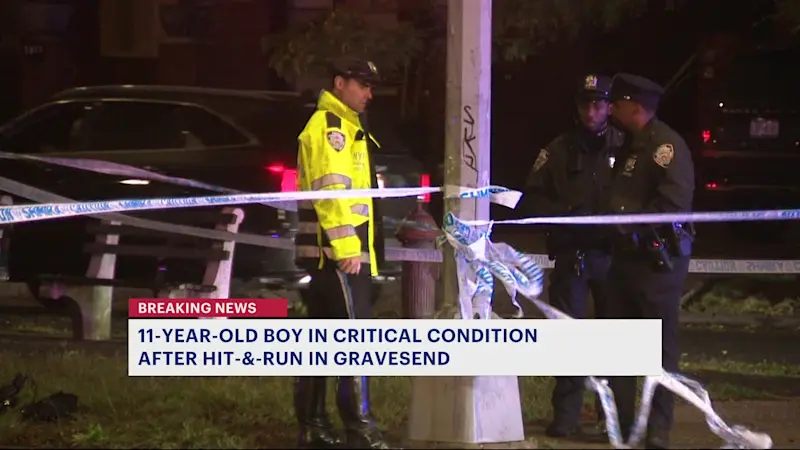 Story image: Gravesend hit-and-run leaves 11-year-old boy in critical condition