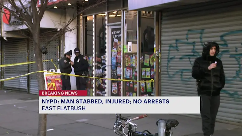 Story image: Man stabbed inside East Flatbush deli, police searching for attacker