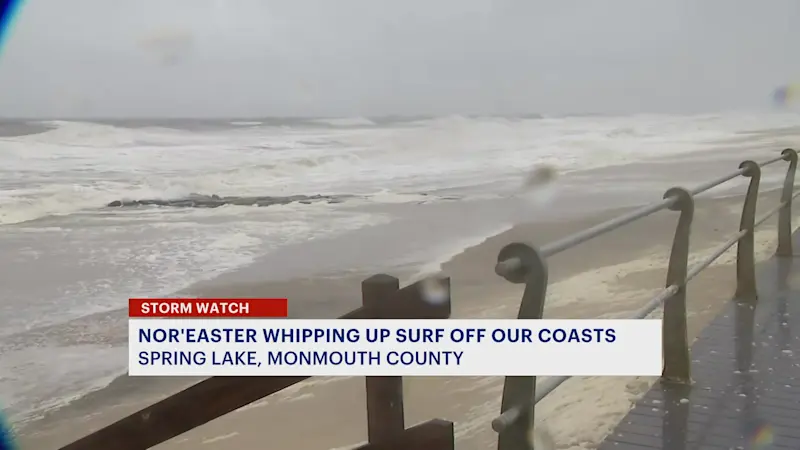 Story image: Thunderbolt 12: Heavy rain and high tides causing flooding and beach erosion along Jersey Shore