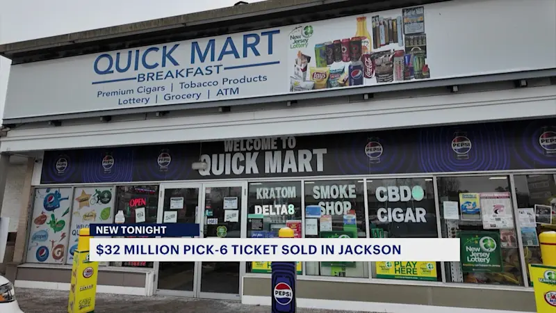 Story image: NJ Lotto: $32 million winning Pick-6 lottery ticket sold at Jackson shop