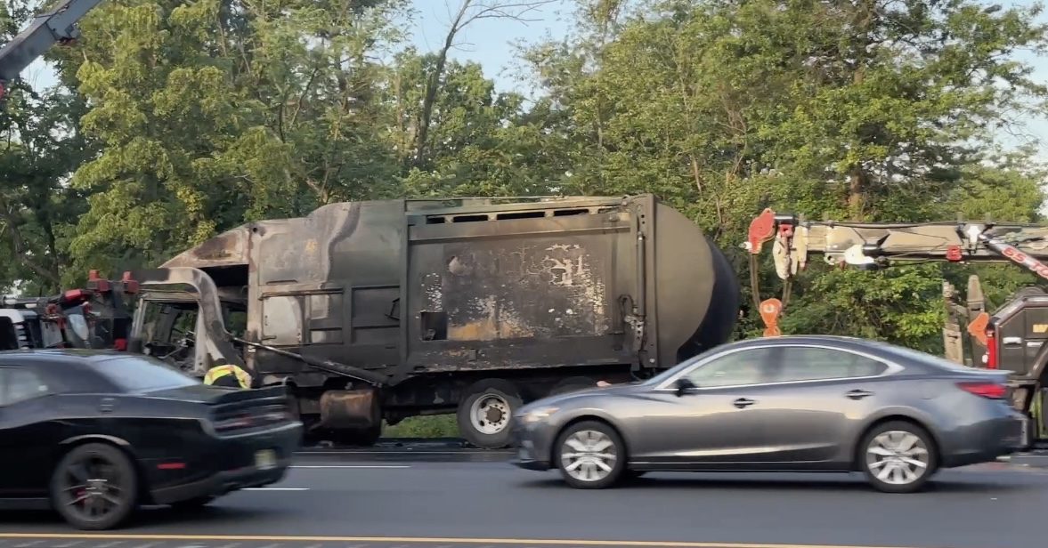 Garbage truck fire