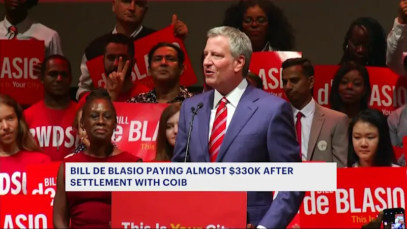Story image: Ex-NYC Mayor de Blasio agrees to pay $330K for misusing public funds on failed White House bid