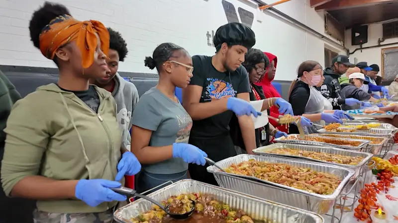 Story image: Thanksgiving spirit fills Yonkers YMCA as volunteers serve holiday dinner
