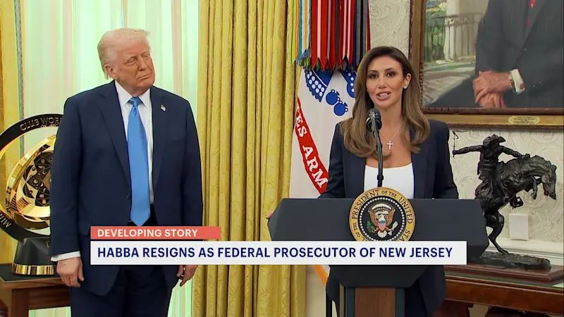 Story image: NJ acting US Attorney Alina Habba says she is resigning following court ruling