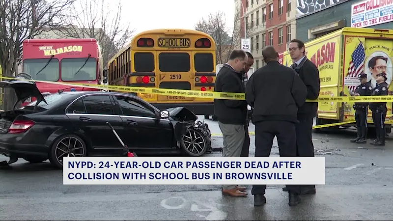 Story image: NYPD: 24-year-old woman killed in Brownsville school bus crash