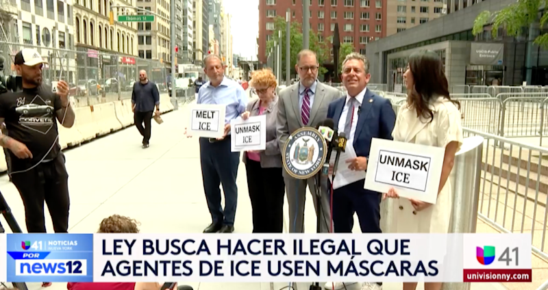 Story image: Univision 41 News Brief: Ley busca hacer ilegal que agentes de ICE usen mascaras
