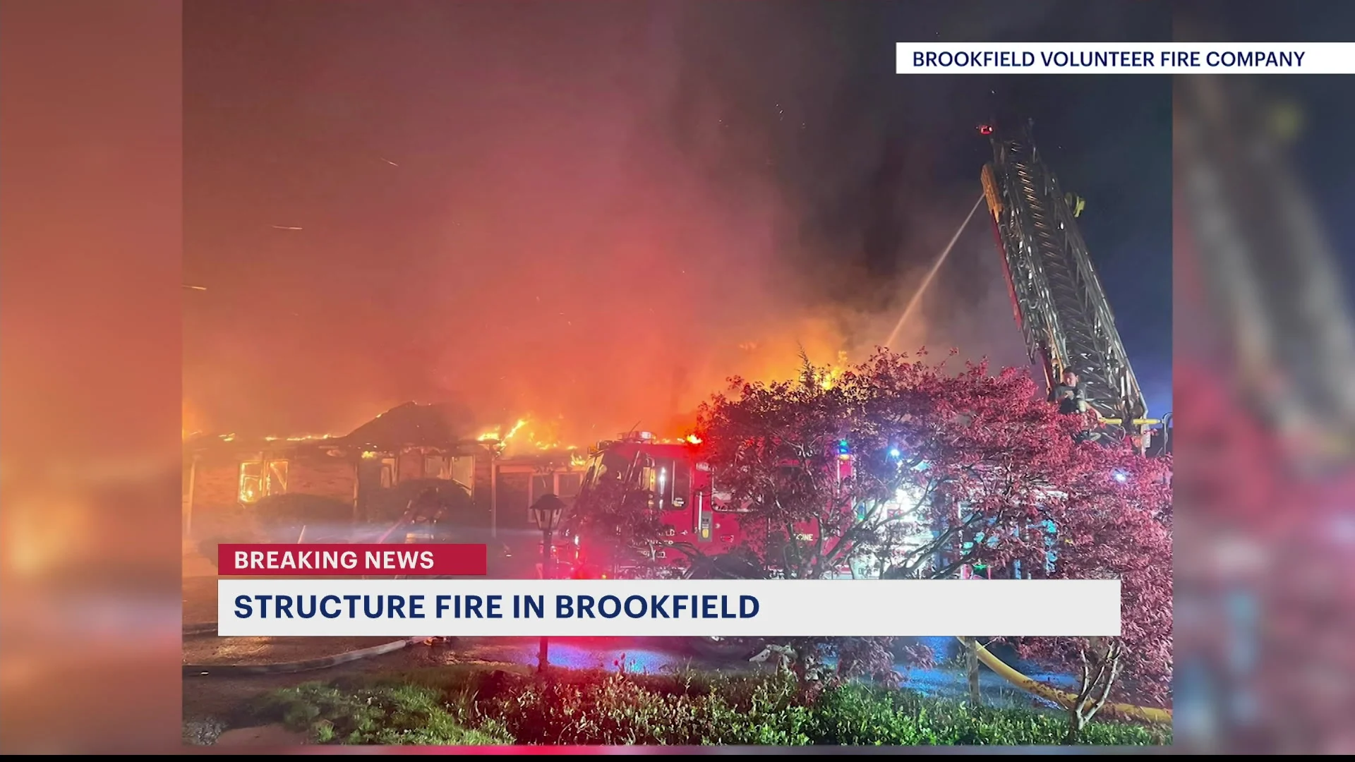 Structure fire breaks out in Brookfield