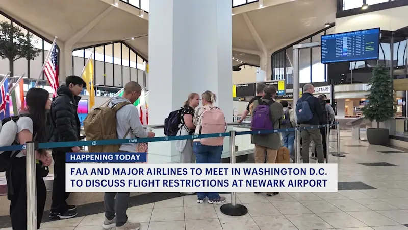 Story image: FAA, major airlines meet in Washington, D.C. to discuss flight restrictions at Newark airport