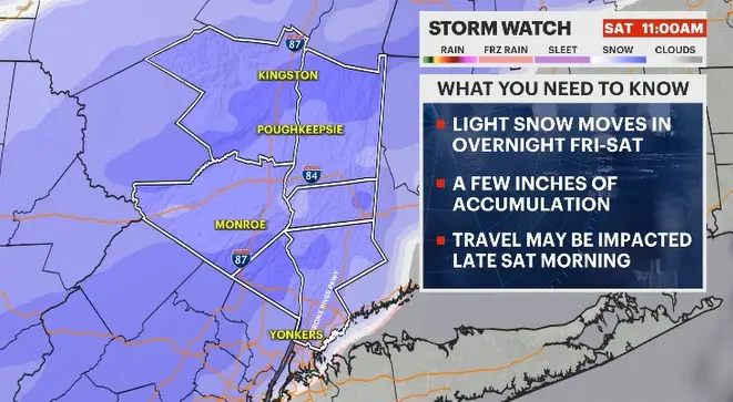 Story image: STORM WATCH: Accumulating snow is likely Saturday morning