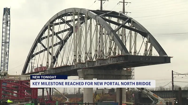 Story image: First arch installed for new Portal Bridge; trains expected to cross in spring 2026