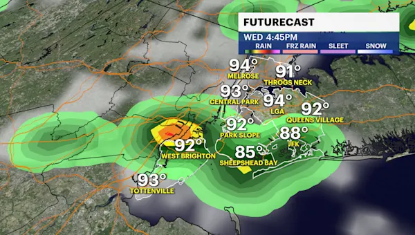HEAT ALERT: Dangerous heat today with strong storms tonight for Brooklyn