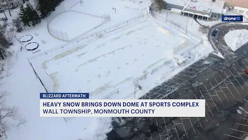 Story image: Up to 2 feet of snow brings down inflatable dome at Good‑Sports in Wall Township