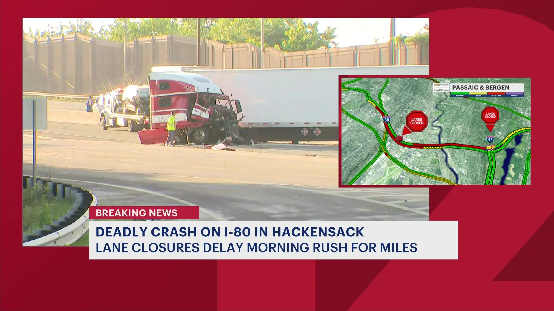 Deadly Route 80 crash in Hackensack involving jackknifed tractor-trailer snarls traffic 