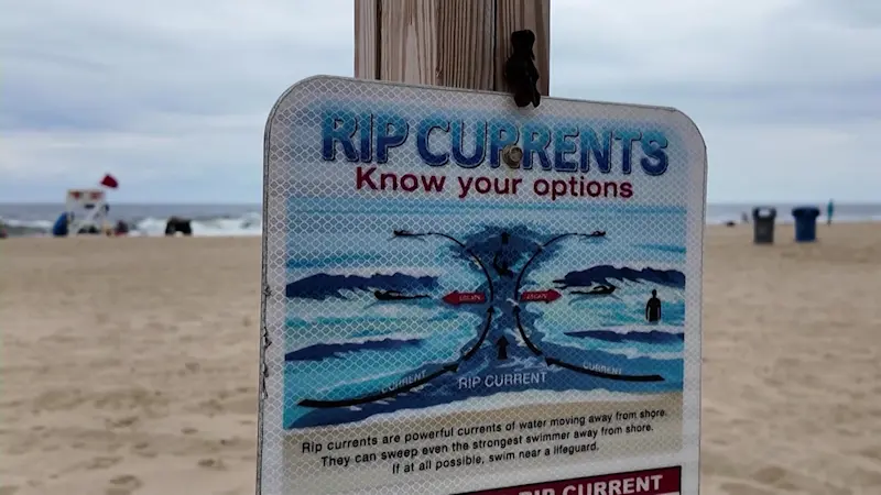Story image: Officials issue warning about rip currents at the Jersey Shore this weekend