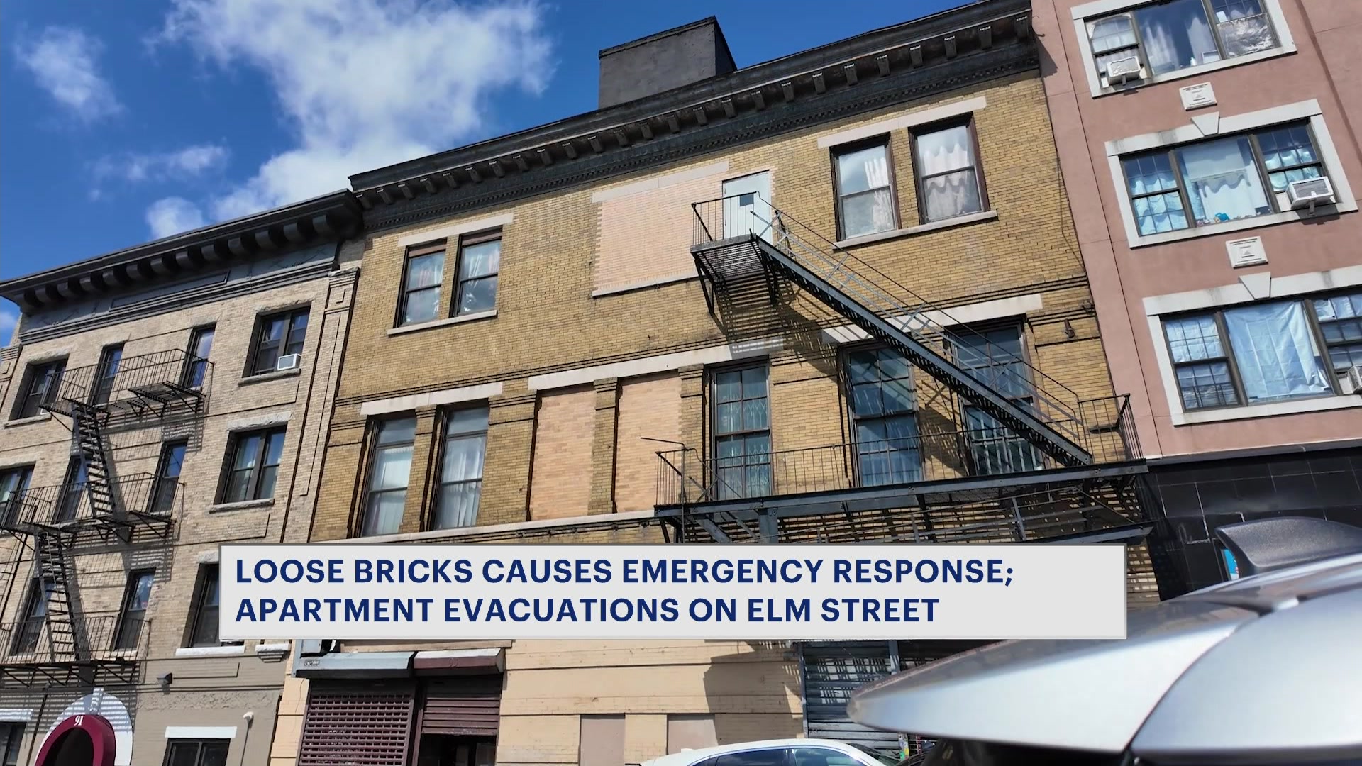 Emergency crews respond to partial roof, exterior wall collapse in Yonkers