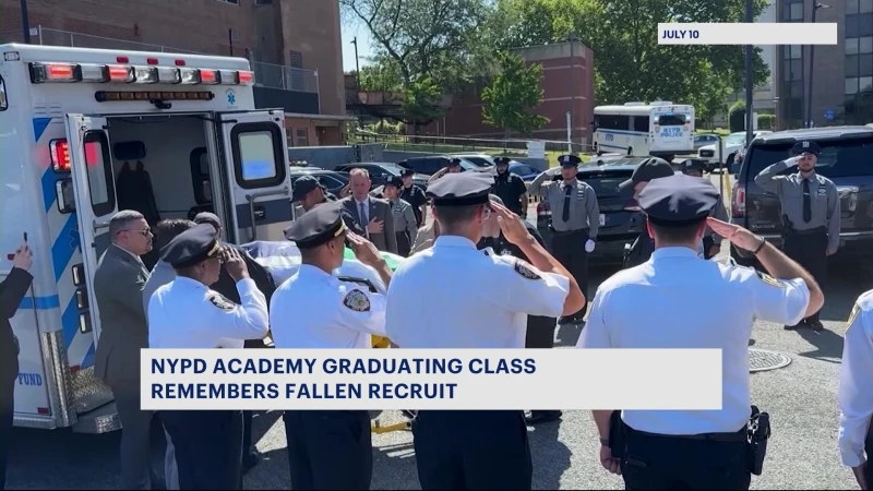 Story image: Newest NYPD class graduates, Mayor Eric Adams reflect on death of fellow recruit