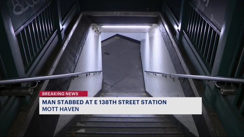 Story image: Police: 45-year-old man stabbed in chest aboard a 4 train in Mott Haven