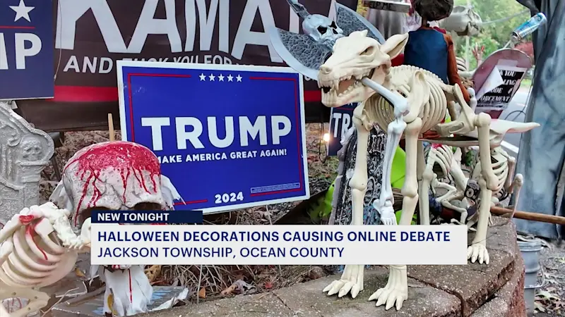 Story image: Jackson home's political Halloween decorations spark criticism 