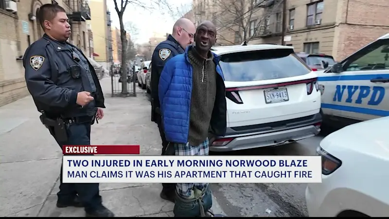 Story image: Fire in Norwood leaves 2 injured; man claims blaze was a misunderstanding