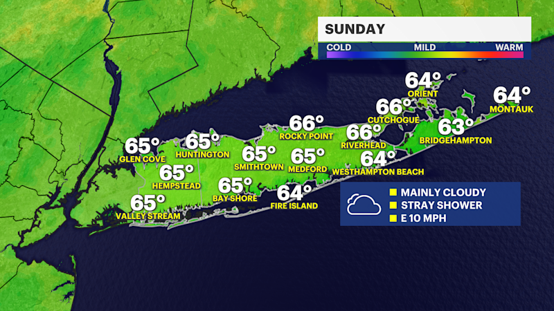 Story image: Cloudy and cool for Father's Day on Long Island