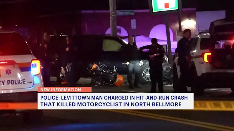 Story image: Levittown man arrested, accused in hit-and-run crash that killed motorcyclist
