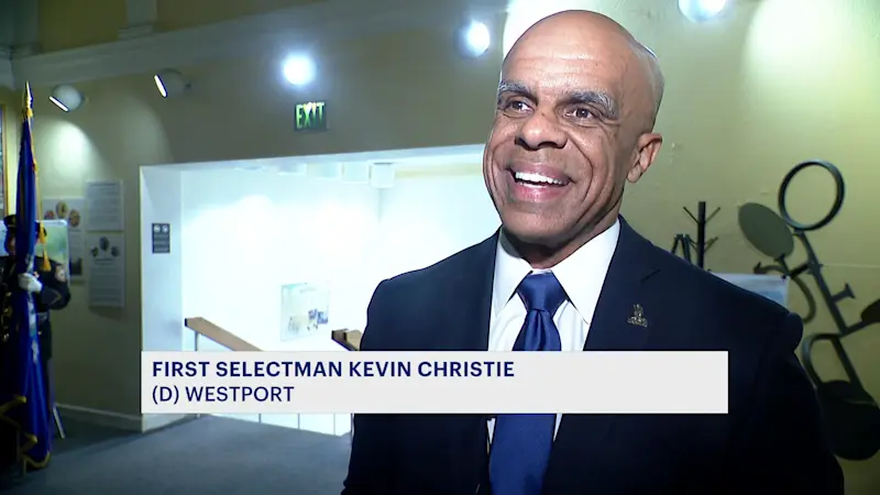 Story image: Democrat Kevin Christie sworn in as Westport's first selectman