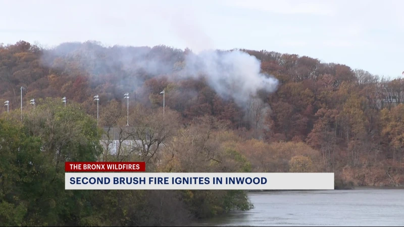 Story image: Another brushfire erupts in Inwood