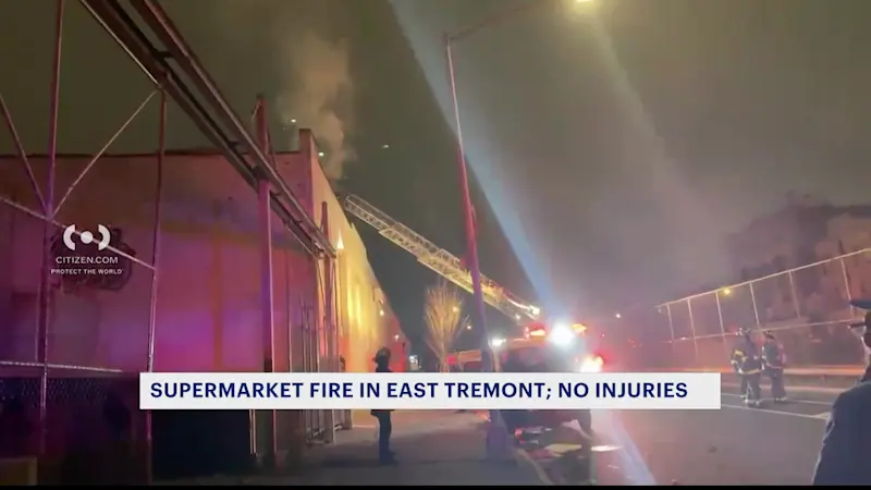Story image: Fire breaks out inside supermarket in East Tremont