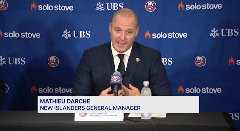 Story image: Mathieu Darche introduced as Islanders' head of hockey operations