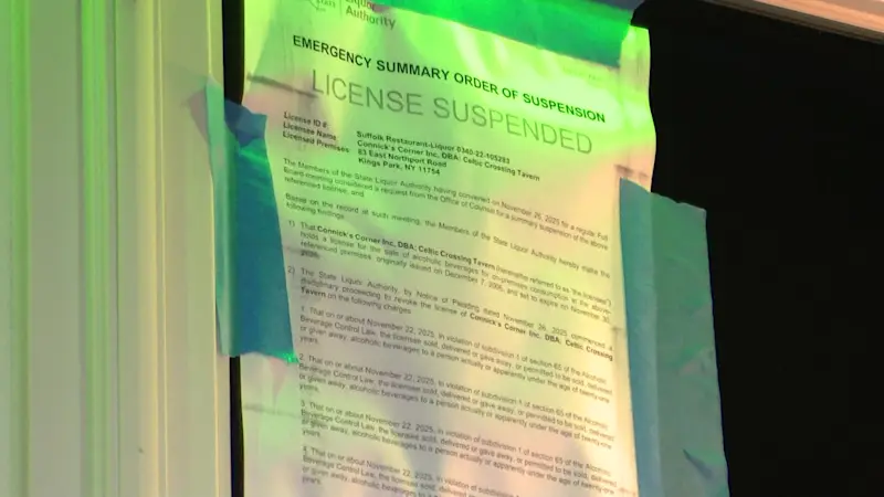 Story image: Celtic Crossing in Kings Park shut down again after underage drinking allegations