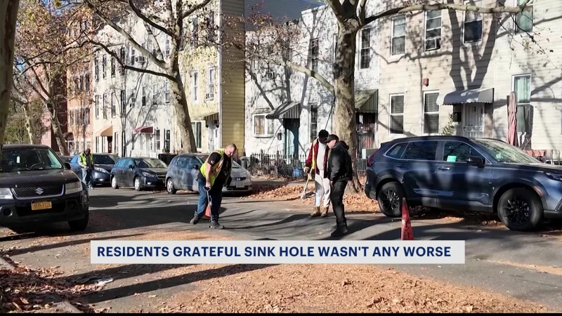 Story image: Park Slope resident says he is not concerned with section of street caving in