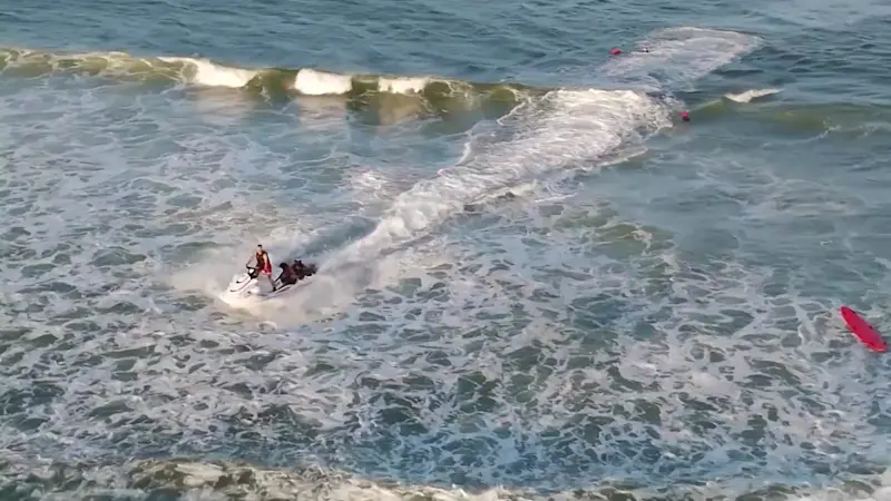 Story image: Rescuer speaks about ocean danger after saving child from Belmar rip currents