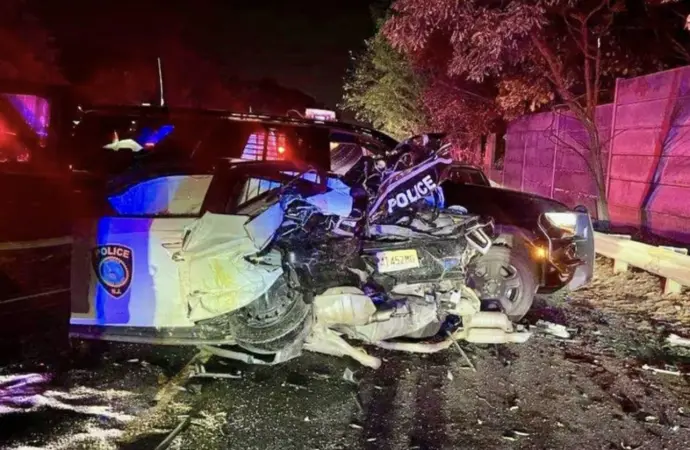 Story image: NJSPBA: Allendale police officer remains hospitalized after chain-reaction crash caused by a suspected drunk driver