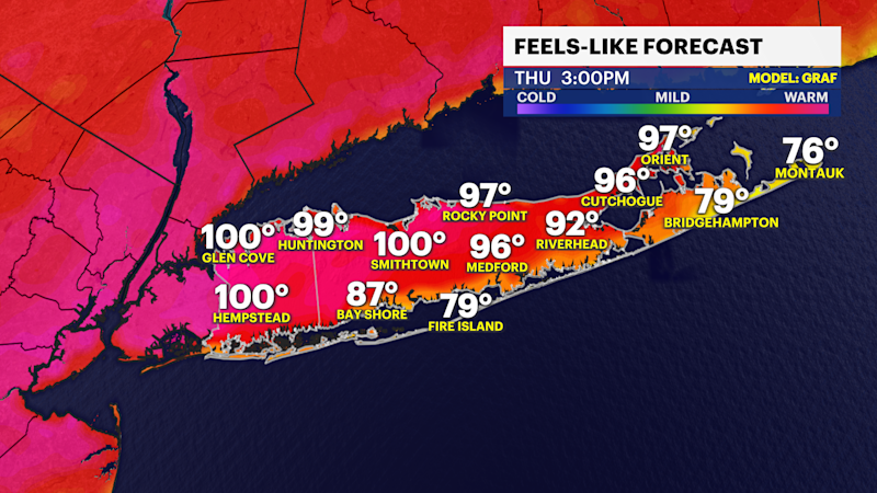 Story image: HEAT ALERT: Dangerous heat levels as feels-like temps approach 100 across LI